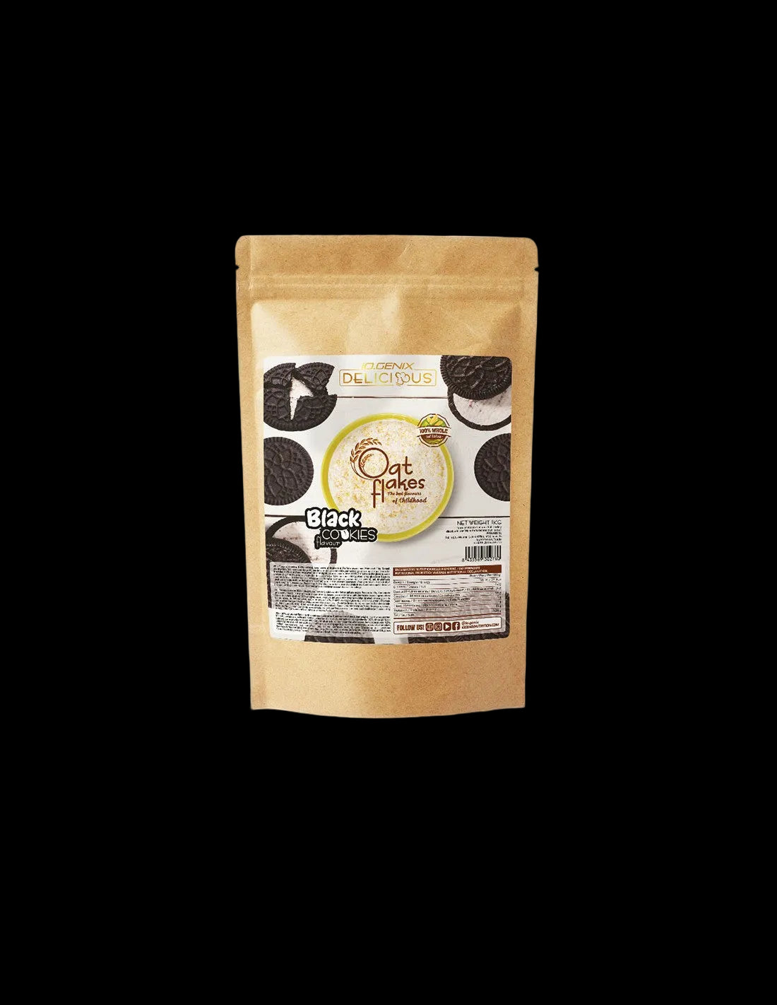 COPOS DE AVENA BLACK COOKIES 1KG IO.GENIX