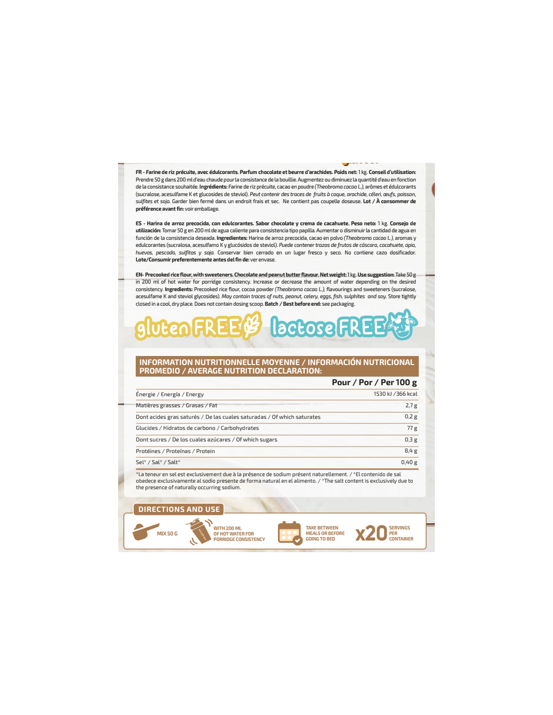 CREMA DE ARROZ CHOCO PEANUT BUTTER 1KG IO.GENIX