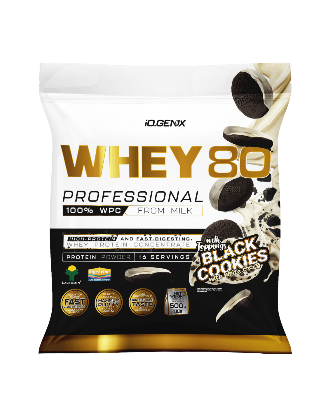 WHEY BLACK COOKIES Y CHOCOLATE BLANCO IO.GENIX