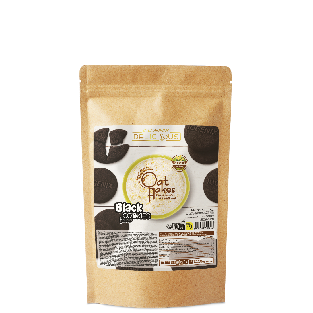 COPOS DE AVENA BLACK COOKIES 1KG IO.GENIX