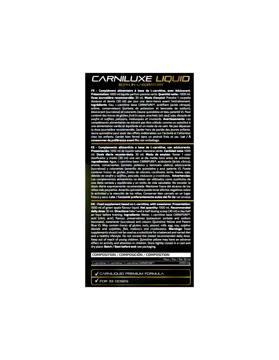 CARNITINA LIQUIDA GREEN APPLE 1L IO.GENIX