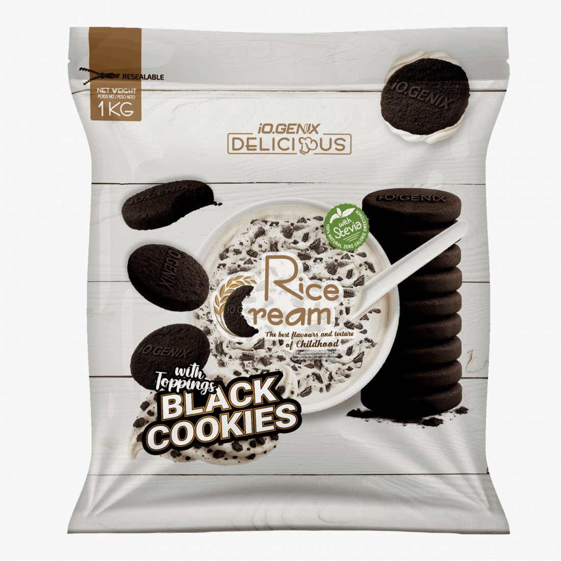 CREMA DE ARROZ BLACK COOKIES 1KG IO.GENIX