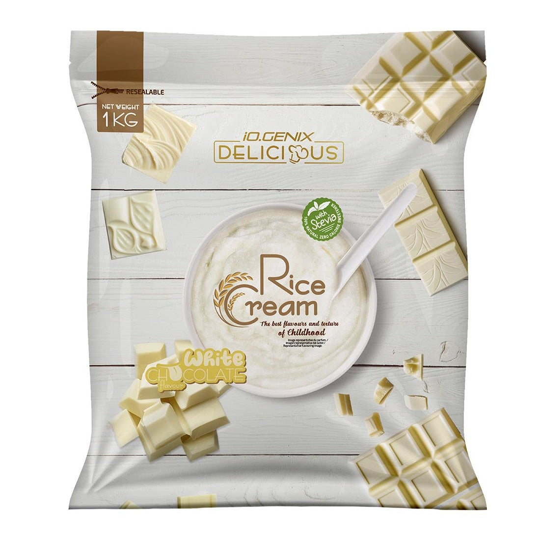 CREMA DE ARROZ CHOCOLATE BLANCO 1KG IO.GENIX