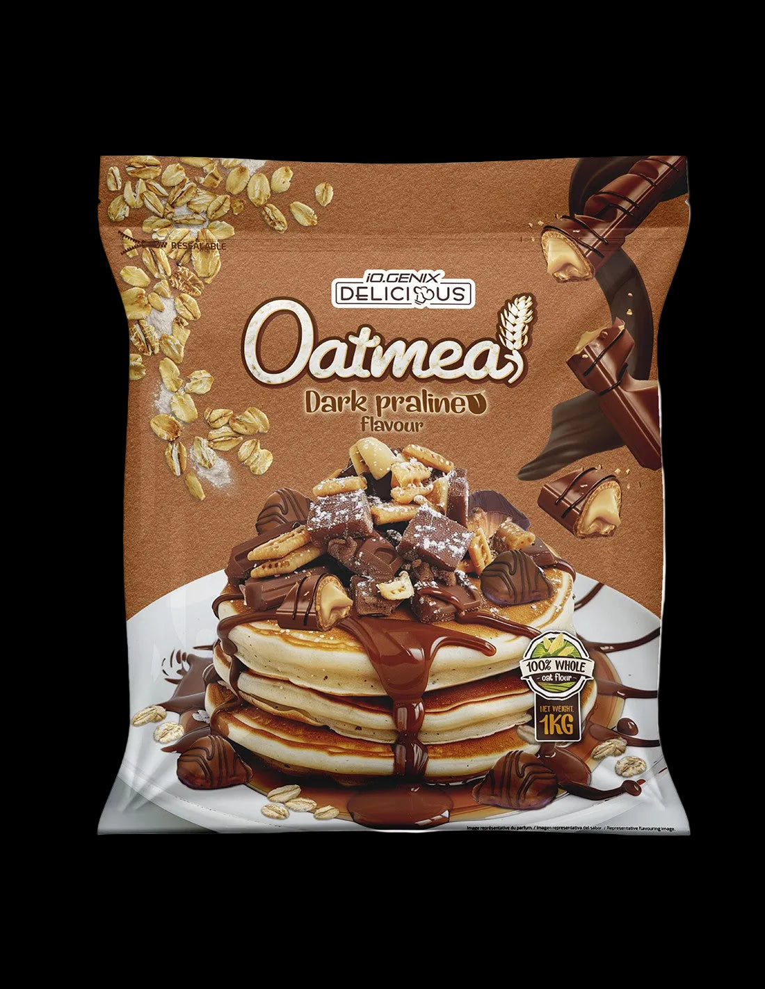 HARINA DE AVENA DARK PRALINÉ 1KG IO.GENIX
