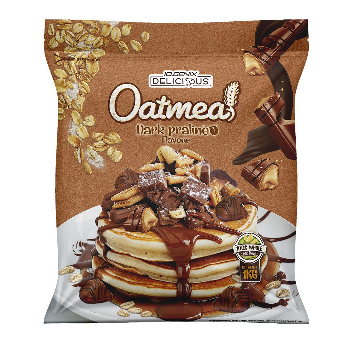 HARINA DE AVENA DARK PRALINÉ 1KG IO.GENIX