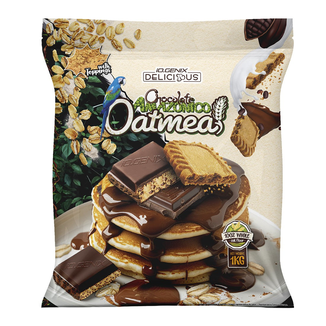 HARINA DE AVENA CHOCOLATE AMAZONICO 1KG IO.GENIX