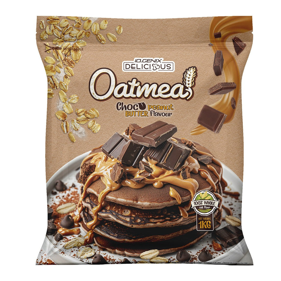 HARINA DE AVENA CHOCO PEANUT BUTTER 1KG IO.GENIX