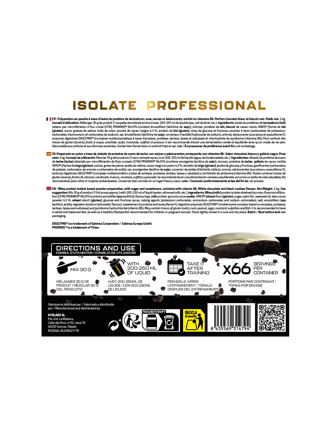 ISO BLACK COOKIES & CHOCOLATE BLANCO IO.GENIX