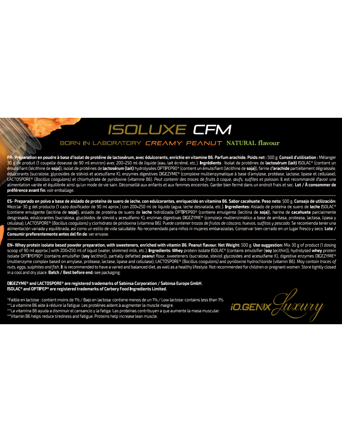 ISOLUXE CFM CREAMY PEANUT IO.GENIX