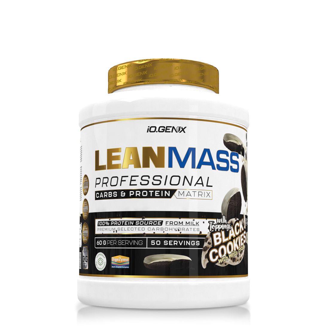 LEAN MASS BLACK COOKIES & CHOCOLATE BLANCO 3KG IO.GENIX