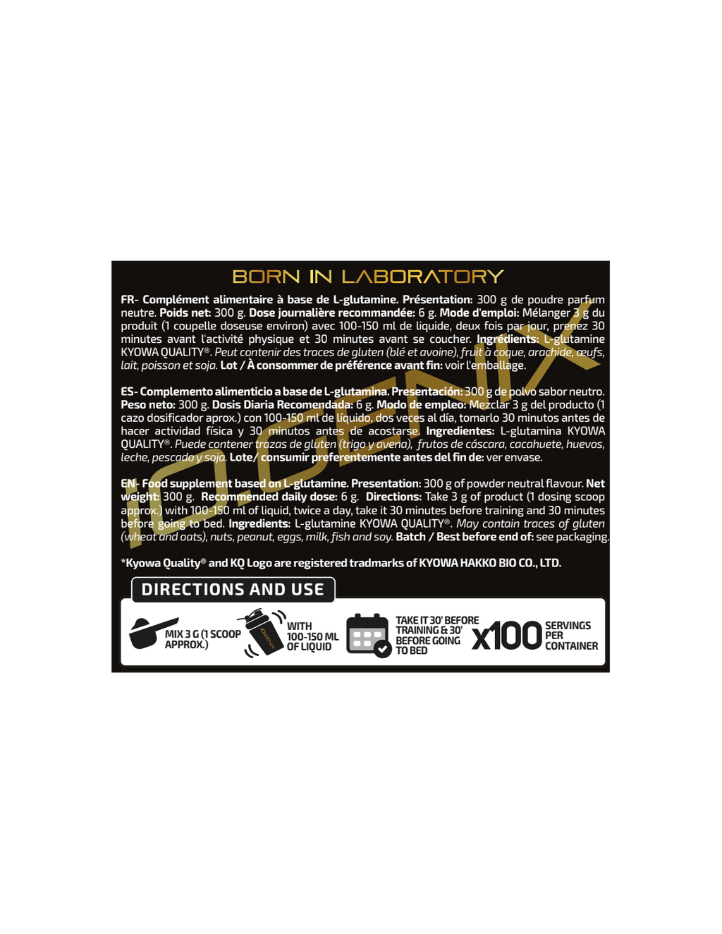 PURE GLUTAMINE 500GR IO.GENIX